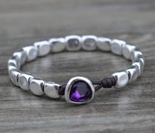 Handmade Uno STYLE De nico 50's Bracelet PURPLE BUTTON B68
