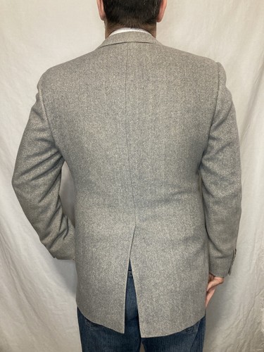 VTG Bill Blass Mens Tweed Sport Coat Blazer Suit Jacket 39R 43" Blue Wool USA* - Picture 7 of 15