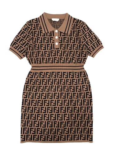 ワンピース FENDI Pink Cotton Blend Dress Fendi - Baby Girls Pink Viscose Dress | Childrensalon Outlet