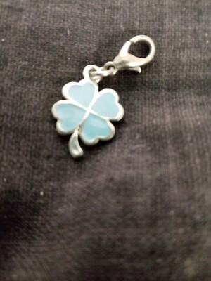 1/2-in Silvertone And Blue Enamel 4-Leaf Clover
