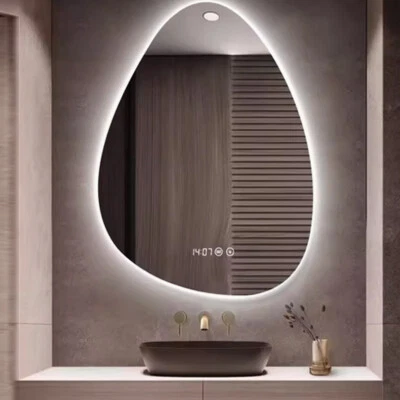 KARTOLS Pebble LED Bathroom Wall Mirror Demister Illuminated Light Up 500x700 Waterproof