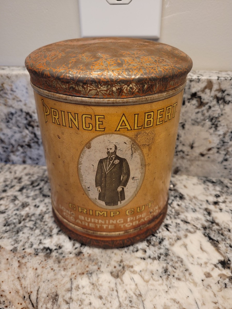 Vintage Old Prince Albert Crimp Cut Tobacco Tin Can