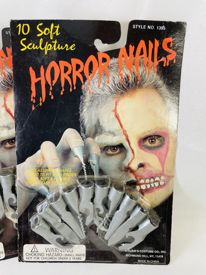  Lote de 4 disfraces flexibles seguros de horror plateados Halloween escultura de rubí Foto 2 de 4