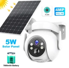 ICSEE Solar Battery Powered WiFi Outdoor Pan/Tilt Home Security Camera System US