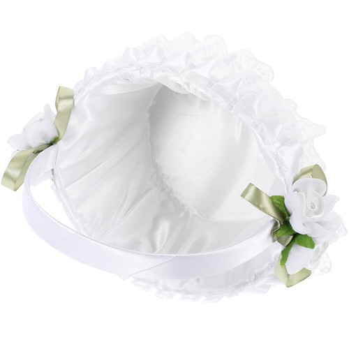 KIMISS Panier De Mariage Panier De Fleurs En Dentelle Poignée Pliable