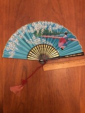 Japanese Plastic And Cloth Folding Hand Fan