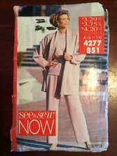 BUTTERICK See&Sew Misses Jacket Top & PantsPattern 4277 Size 6-12