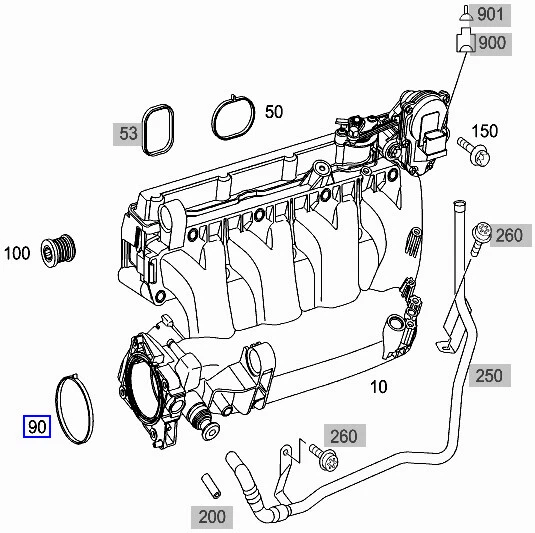 Mercedes OM646 M271 Throttle Body Seal Gasket Ring A2711411080 New 