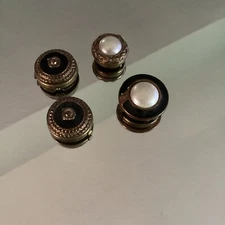 Vintage Button Covers (4) Gold Tone Metal