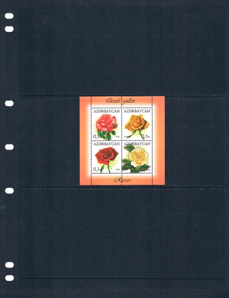 $4.00 Scott Value - 2014 AZERBAIJAN Roses s/s Flowers Varieties MNH NH UMM - Image 2 of 4