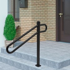 Handrails for Outdoor Steps Stair Railing Metal, 1 to 3 Steps Stairs Wall-Mount
