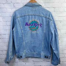 Vintage Lee Hard Rock Cafe Denim Jacket Los Angeles, Size L/xl