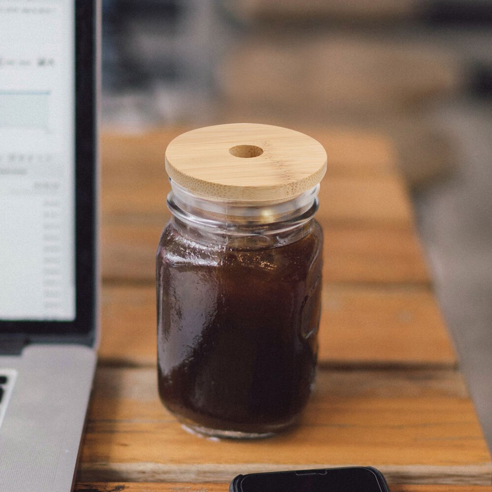 Lid for Mason Jar Wide Mouth Lids with Hole Wooden Decorative Jars