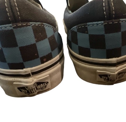 VANS Classic Slip-On Checkerboard Shoe, Blue  Checkerboard, Women’s 7, men’s 5.5 - Picture 6 of 7
