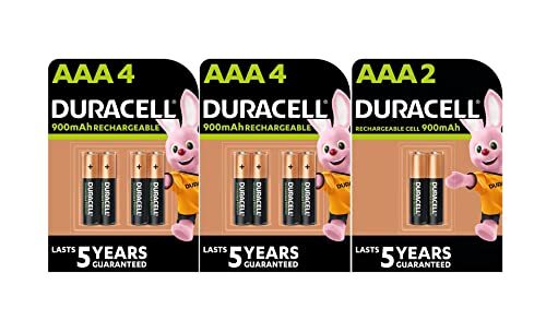 10X Duracell AAA Ricaricabili 900 mAh (2 Blister Da 4 Batterie + 1 (G4G)