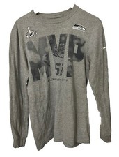 Seattle Seahawks Super Bowl MVP Malcolm Smith Men's S Gray Nike Long T-Shirt