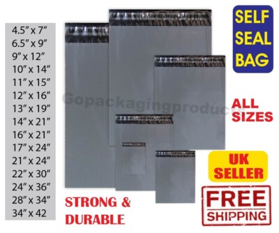 GRAUES VERSANDPORTO POLY POSTTASCHEN POSTPOST PAKETVERPACKUNG SELBSTVERSIEGELUNG TASCHEN