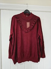 CAPSULE Damen Pullover Winter Langarm Strick Burgund Größe 26