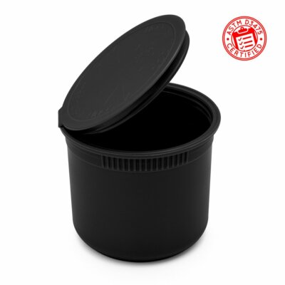 100 Pack | 90 Dram Opaque Pop Top Child-Proof Containers (Black or White)