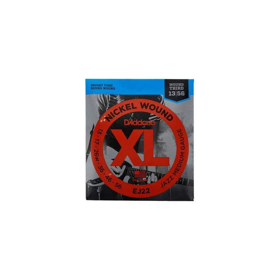D'Addario EJ22 Cordes pour Guitare Électrique, Avec Nickel Guipé , Jazz Medium, - Photo 1/1