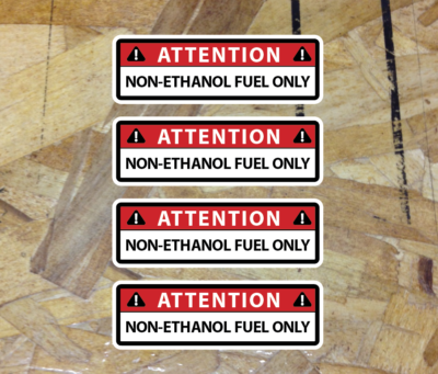 #ad NON ETHANOL Fuel Only ATTENTION Vinyl Decal Sticker Gas Label 4 for 1 $3.99