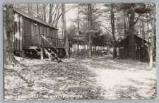 Deering New Hampshire NH Community Center Cabins Real Photo RPPC Postcard 1950s