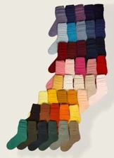 Slouch Socks Womans 9-11 Athletic Casual Scrunch 30+ Colors USA NOS Vintage