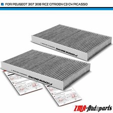 2x Cabin Air Filter for Peugeot 307 308 T7 RCZ Citroen C2 C3 C4 Picasso CU2940