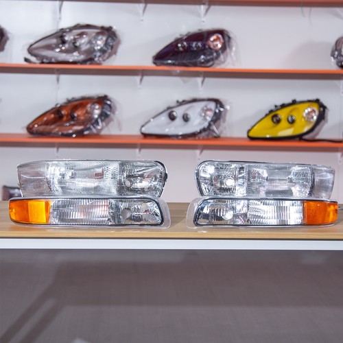 Pair Headlights w/ Bumper Light For 99-02 Chevy Silverado 00-06 Tahoe Suburban - Bild 4 von 16