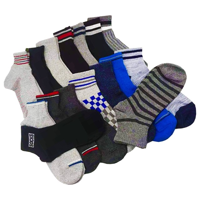15 Pairs Mens Bulk Socks Wholesale Lot Casual Sport Ankle Assorted Size