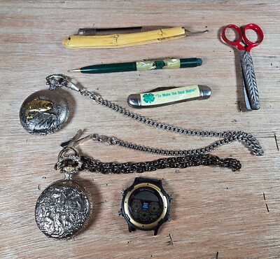Vintage Junk Drawer Group Lot Estate Mix Watches Collectibles Random Assorted