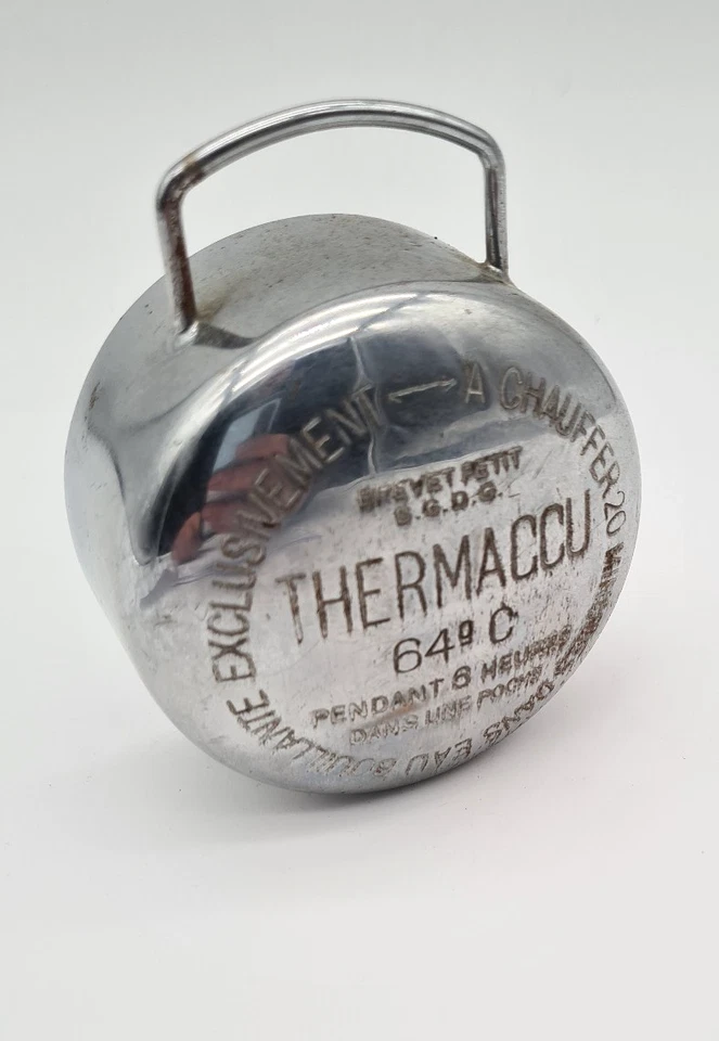 ancienne chaufferette bouillotte de poche Thermaccu en métal chromé vintage -C22 - Photo 4/4