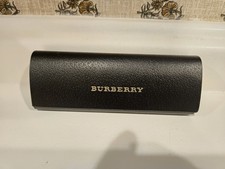 Burberry Black Leather Glasses Sunglasses Hard Shell Case Flip Close Magnetic