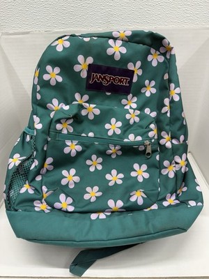 JanSport Medium Backpack Girls Tropical Teal Floral Cross Town 17in