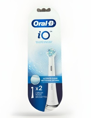 Oral B Io Replacement Tooth Brush Heads 2 Pack White Ultimate Clean
