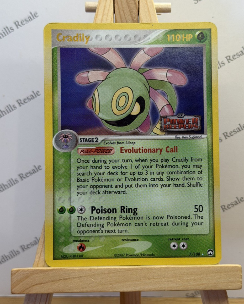 Pokemon TCG * Cradily * 7/108 * Power Keepers * Rare * Holo * 2008