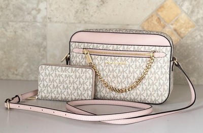 Michael Kors Jet Set East West Zip Chain Crossbody Bag + Wallet MK