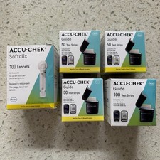 250 Accu-Chek Guide Diabetic Glucose Test Strips 100 Softclix Lancets New 2027