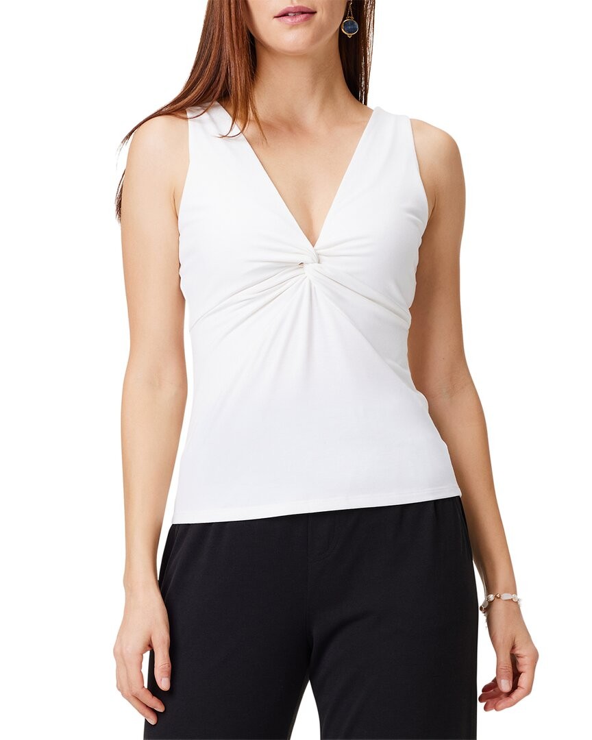 Женская майка Nic +Zoe из полированного джерси Twist Tank белого цвета L