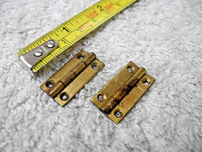 PAIR OF SMALL BRASS ANTIQUE HINGES 1" x 1/2" open