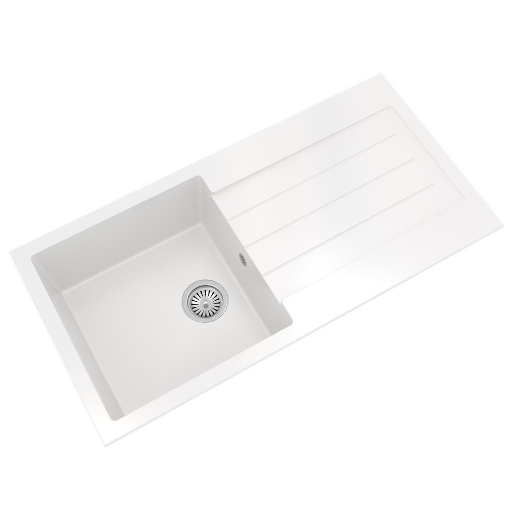 B&Q - Ell10Wh 1 Bowl Comite Reversible Inset White Kitchen 1000X500mm - Image 2