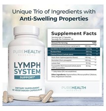 PureHealthResearch Lymphatic Supplements 60 Veg Caps Exp 07/26