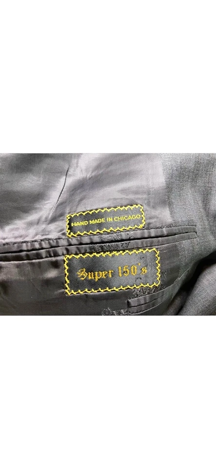 Blazer Oxford Hombre’s Negro Espiga Rayas 100% Lana Super 150’s Talla 48L Foto 4 de 4