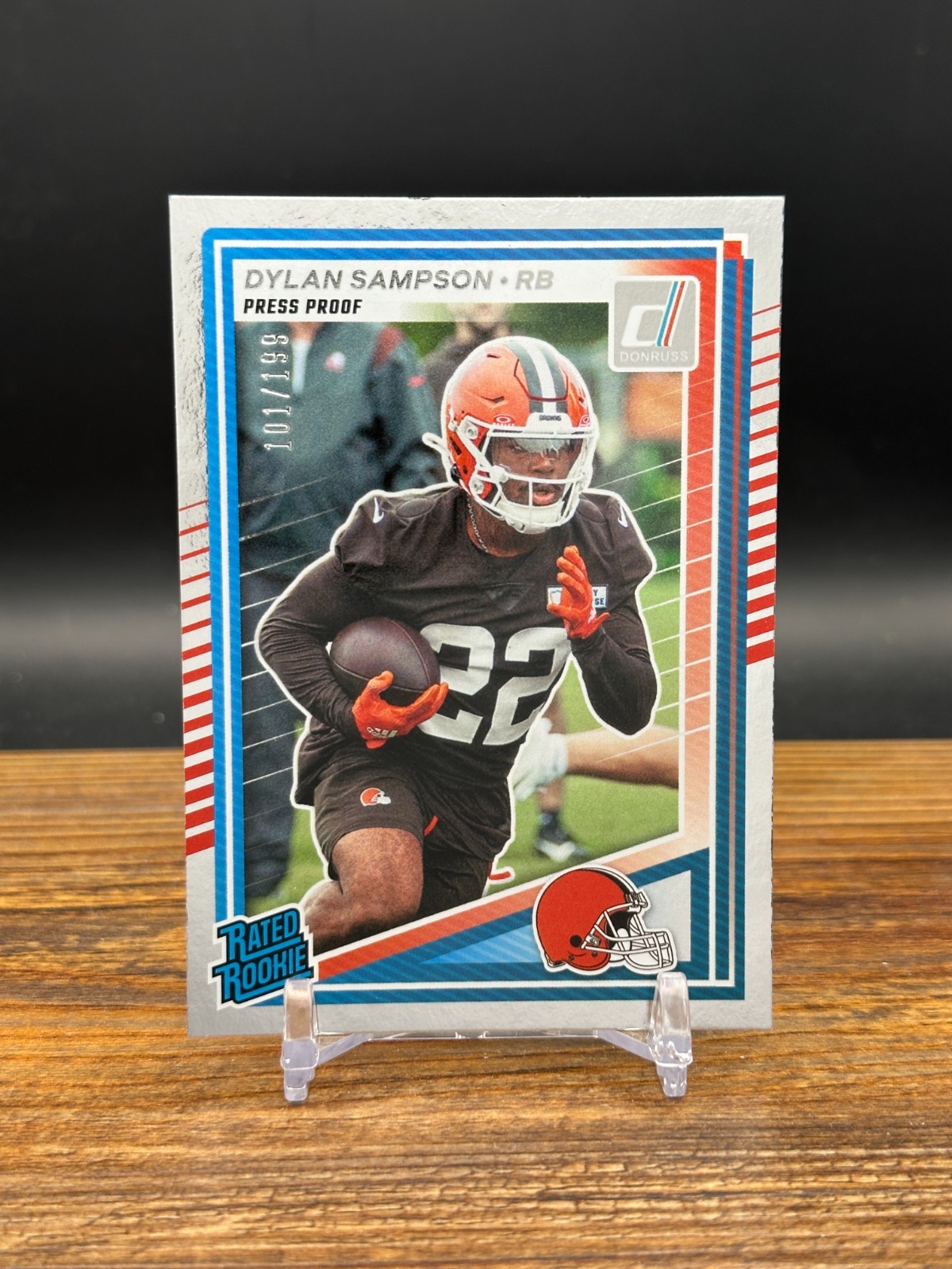 2025 Donruss #389 PRESS PROOF SILVER /199 Dylan Sampson Rated Rookie (RC) Browns