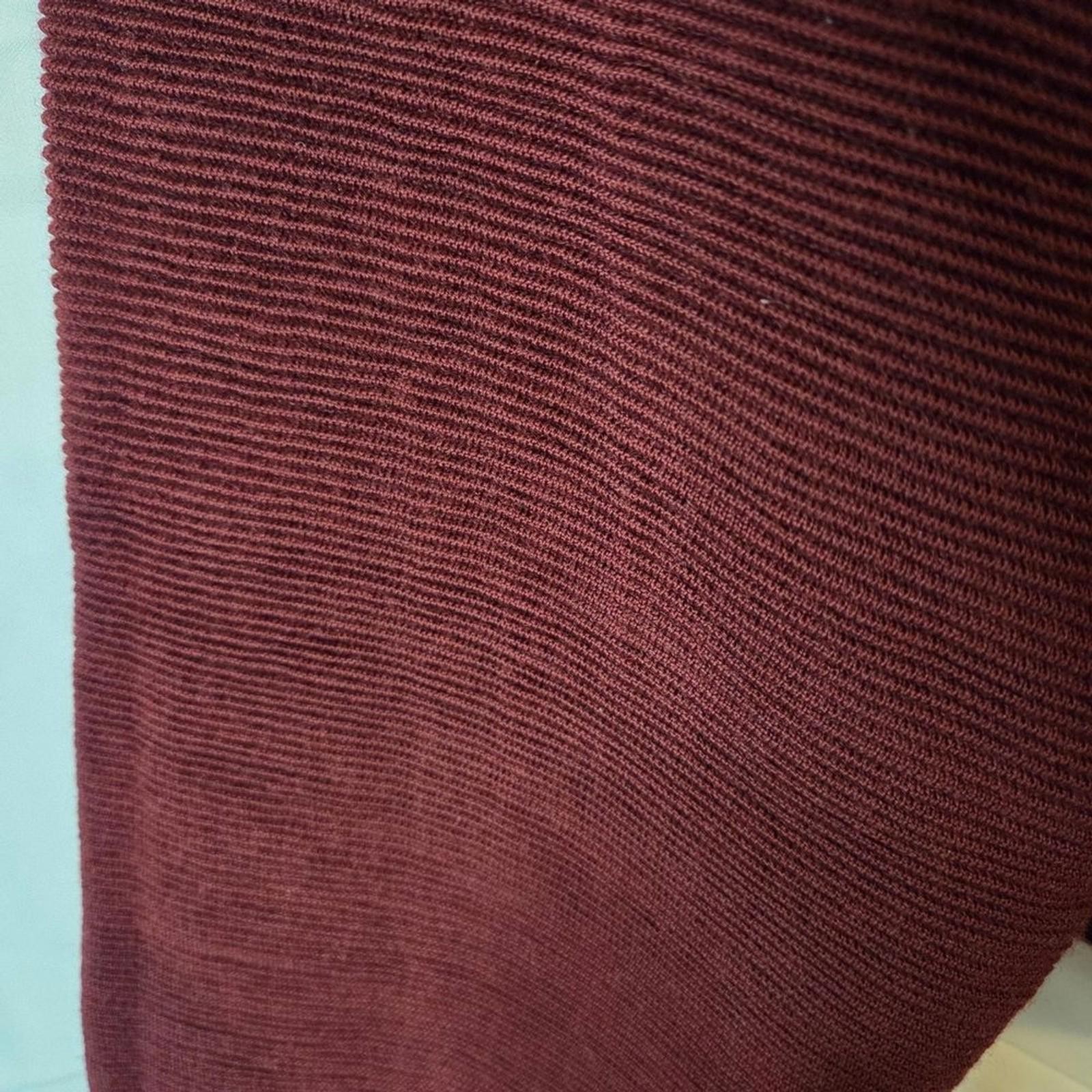 Talbots Women's Deep Red Button-Front Cropped Rib… - image 5