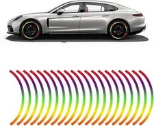 17''-19'' Universal Reflective Wheel Rim Tape Decals, 16-Pie Color: Multicolor