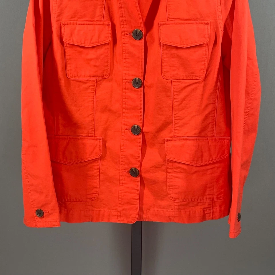 NUEVA Chaqueta Talbots Mujer Mediana Pequeña Naranja Utilidad Preppy Informal Colorida Foto 3 de 4