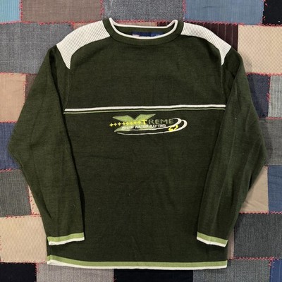 Vintage Y2K Faded Glory Extreme White Water Rafting Knit Sweater Knit Skater