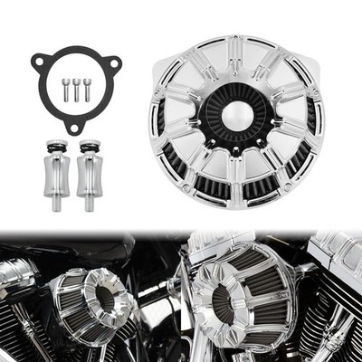 Chrome 10 Streak Air Filter Cleaner For Harley Dyna Touring Street Glide 08-16