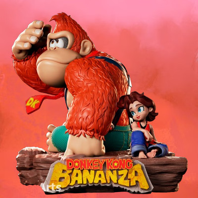 FAN ART ACTION FIGUREN 3D DIORAMA Donkey Kong Bananza in Resin KIT